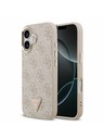 Guess Guess PU Leather 4G Strass Triangle Logo Gold Frame MagSafe Zadný Kryt pre iPhone 17 Pink