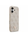 Guess Guess PU Leather 4G Strass Triangle Logo Gold Frame MagSafe Zadný Kryt pre iPhone 17 Pink