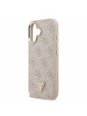 Guess Guess PU Leather 4G Strass Triangle Logo Gold Frame MagSafe Zadný Kryt pre iPhone 17 Pink
