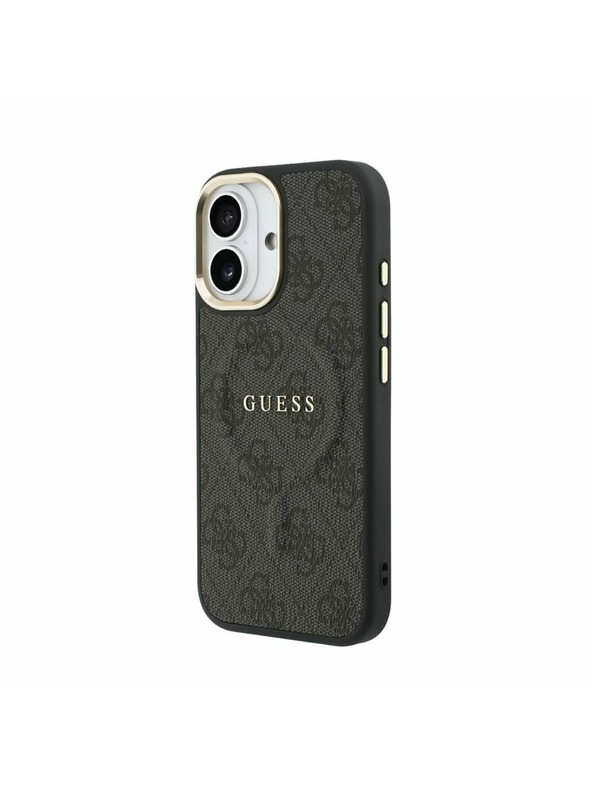 Guess Guess PU Leather 4G Gold Frame MagSafe Zadný Kryt pre iPhone 17 Black
