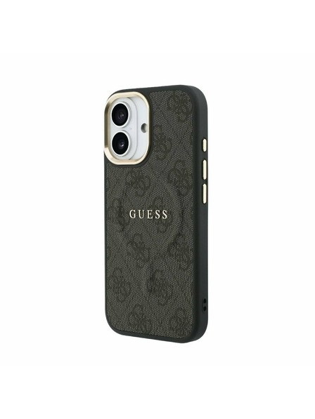 Guess Guess PU Leather 4G Gold Frame MagSafe Zadný Kryt pre iPhone 17 Black