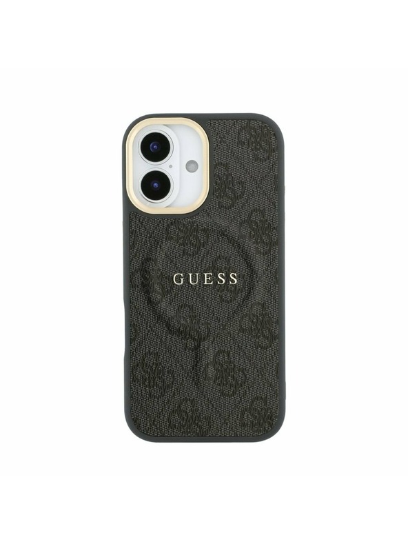 Guess Guess PU Leather 4G Gold Frame MagSafe Zadný Kryt pre iPhone 17 Black