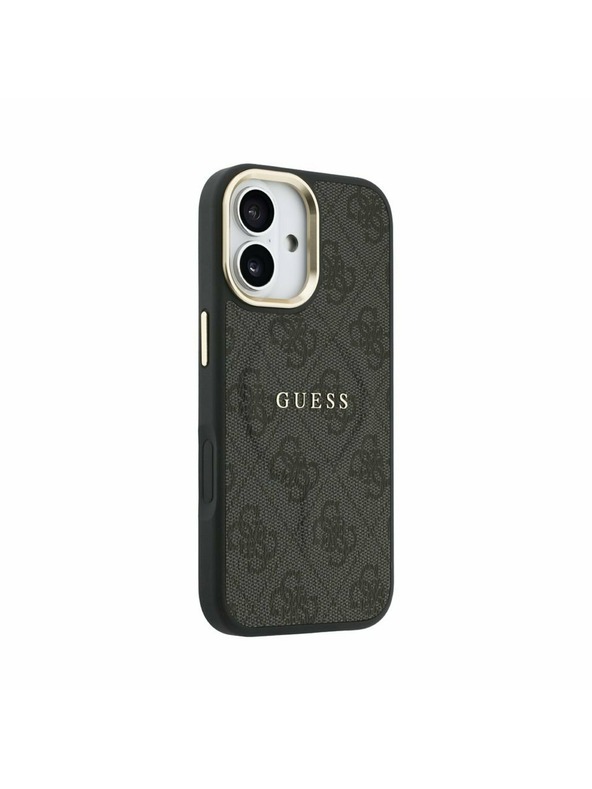 Guess Guess PU Leather 4G Gold Frame MagSafe Zadný Kryt pre iPhone 17 Black
