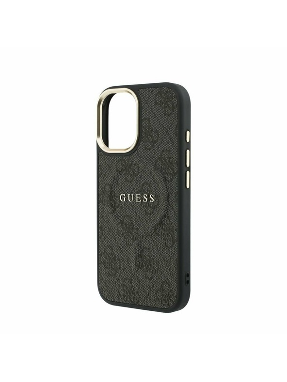 Guess Guess PU Leather 4G Gold Frame MagSafe Zadný Kryt pre iPhone 17 Black