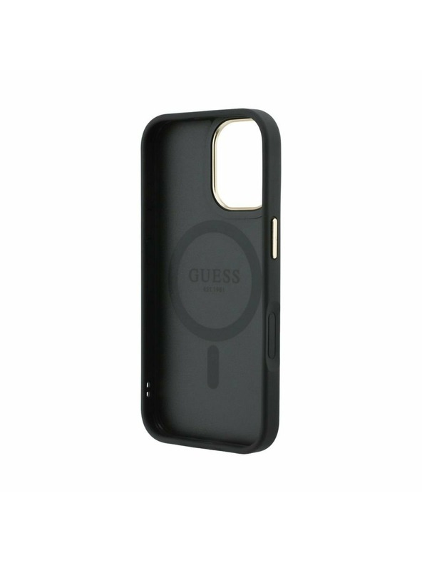 Guess Guess PU Leather 4G Gold Frame MagSafe Zadný Kryt pre iPhone 17 Black