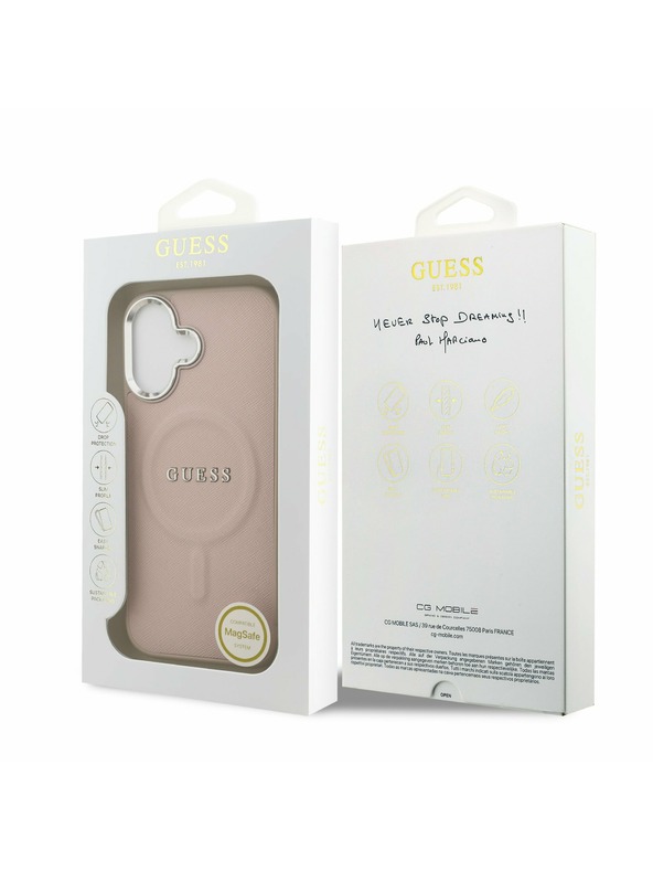 Guess Guess PU Saffiano MagSafe Zadný Kryt pre iPhone 17 Pink
