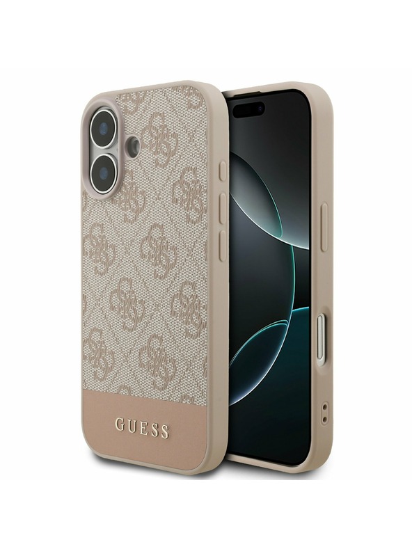 Guess Guess PU 4G Stripe Zadný Kryt pre iPhone 17 Pink