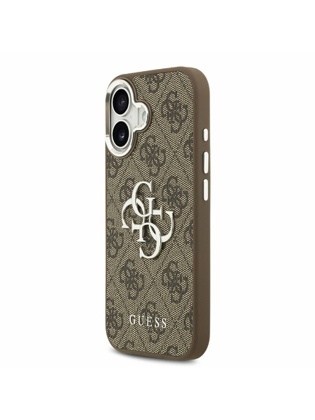 Guess Guess PU 4G Metal Logo Zadný Kryt pre iPhone 17 Silver Brown
