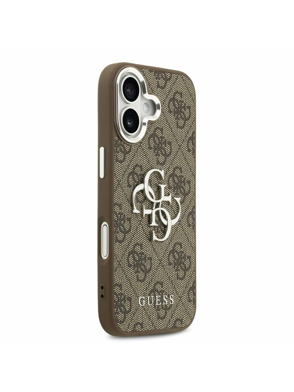 Guess Guess PU 4G Metal Logo Zadný Kryt pre iPhone 17 Silver Brown