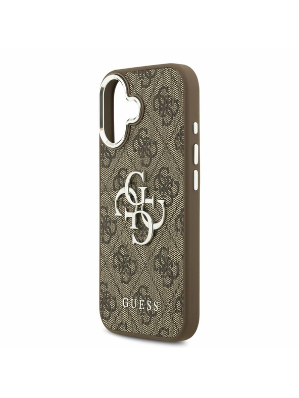Guess Guess PU 4G Metal Logo Zadný Kryt pre iPhone 17 Silver Brown