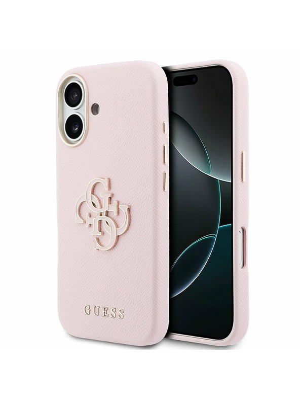 Guess Guess PU Živica Logo Zadný Kryt pre iPhone 17 Pink