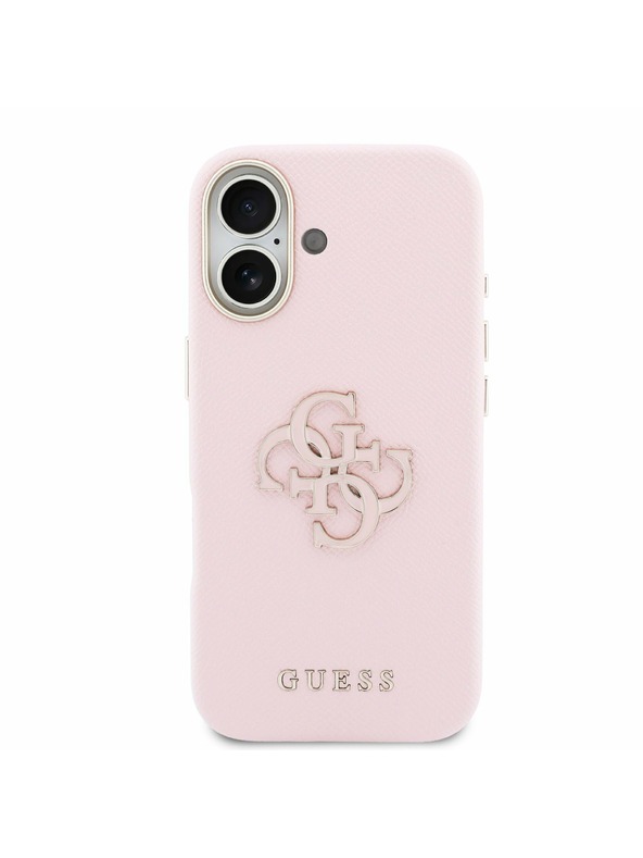 Guess Guess PU Živica Logo Zadný Kryt pre iPhone 17 Pink