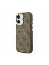 Guess Guess PU Koža 4G Gold Frame MagSafe Zadný Kryt pre iPhone 17 Brown