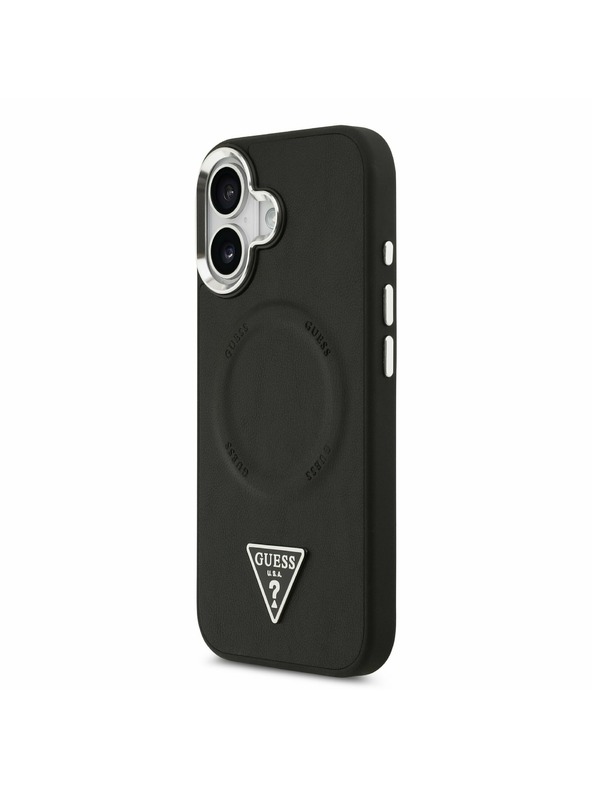 Guess Guess PU Koža Triangle Logo MagSafe Zadný Kryt pre iPhone 17 Black