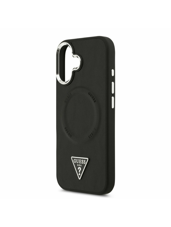 Guess Guess PU Koža Triangle Logo MagSafe Zadný Kryt pre iPhone 17 Black