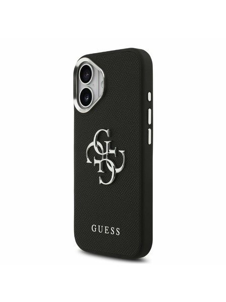 Guess Guess PU Zrnený 4G Metal Logo Zadný Kryt pre iPhone 17 Black