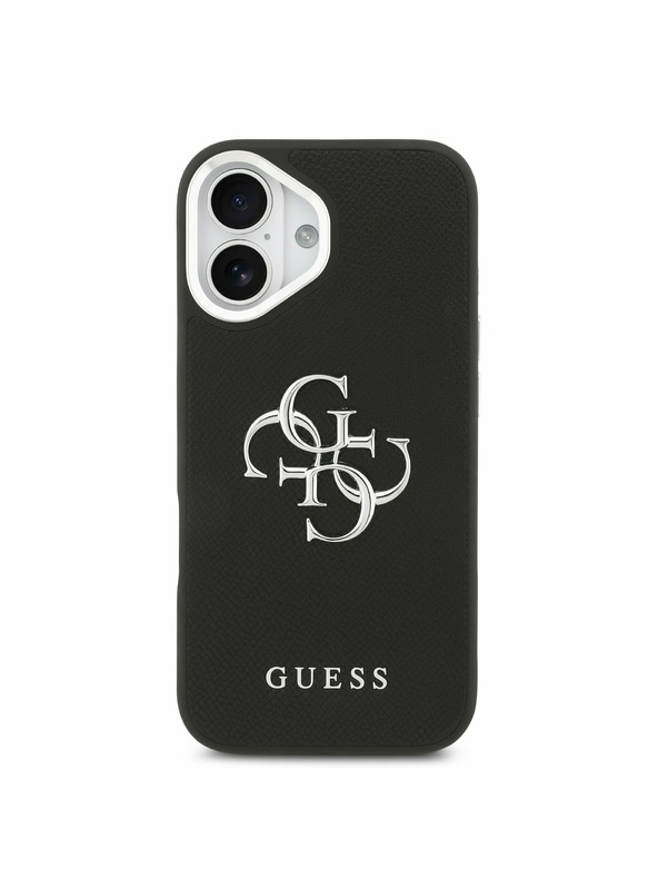 Guess Guess PU Zrnený 4G Metal Logo Zadný Kryt pre iPhone 17 Black