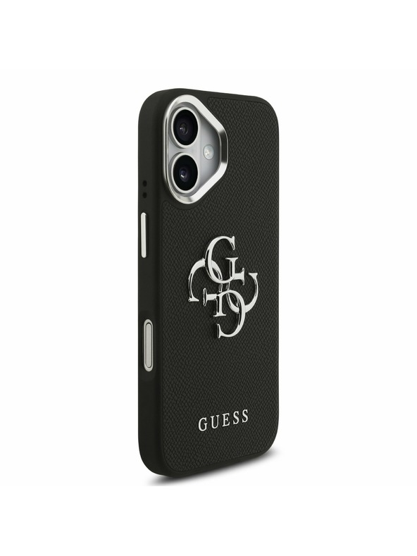 Guess Guess PU Zrnený 4G Metal Logo Zadný Kryt pre iPhone 17 Black
