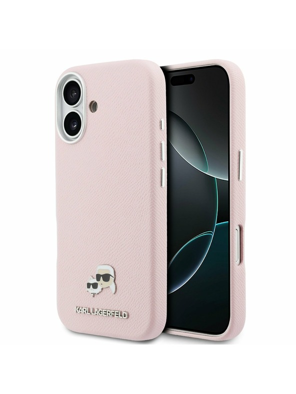 Karl Lagerfeld Karl Lagerfeld PU Karl and Choupette Heads Pins MagSafe Zadný Kryt pre iPhone 17 Pink