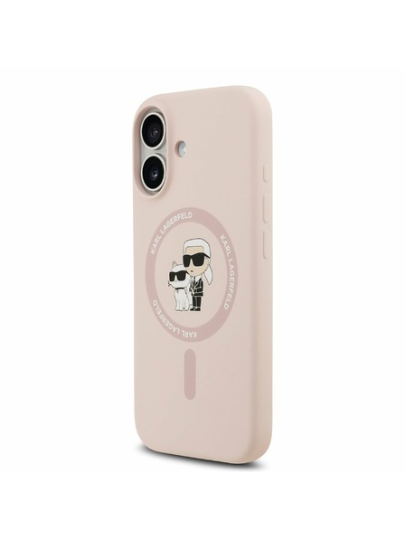 Karl Lagerfeld Karl Lagerfeld Liquid Silicone Karl and Choupette MagSafe Zadný Kryt pre iPhone 17 Pink