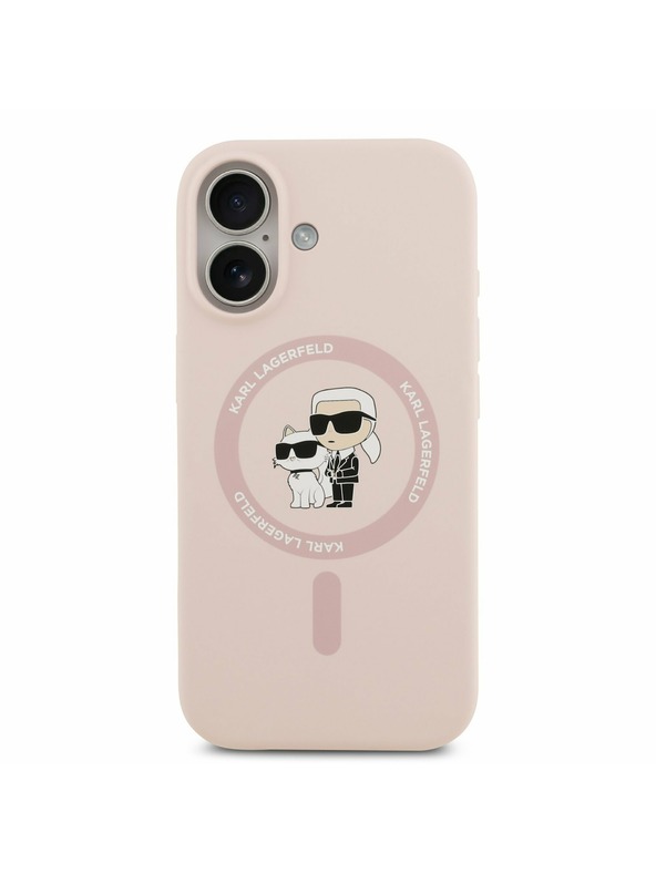 Karl Lagerfeld Karl Lagerfeld Liquid Silicone Karl and Choupette MagSafe Zadný Kryt pre iPhone 17 Pink