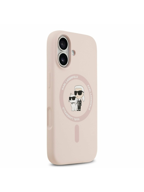 Karl Lagerfeld Karl Lagerfeld Liquid Silicone Karl and Choupette MagSafe Zadný Kryt pre iPhone 17 Pink