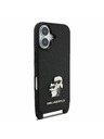 Karl Lagerfeld Karl Lagerfeld Saffiano Crossbody Popruhy Metal Karl and Choupette Zadný Kryt pre iPhone 17 Black