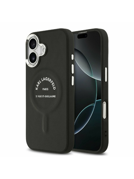 Karl Lagerfeld Karl Lagerfeld PU RSG Logo MagSafe Zadný Kryt pre iPhone 17 Black