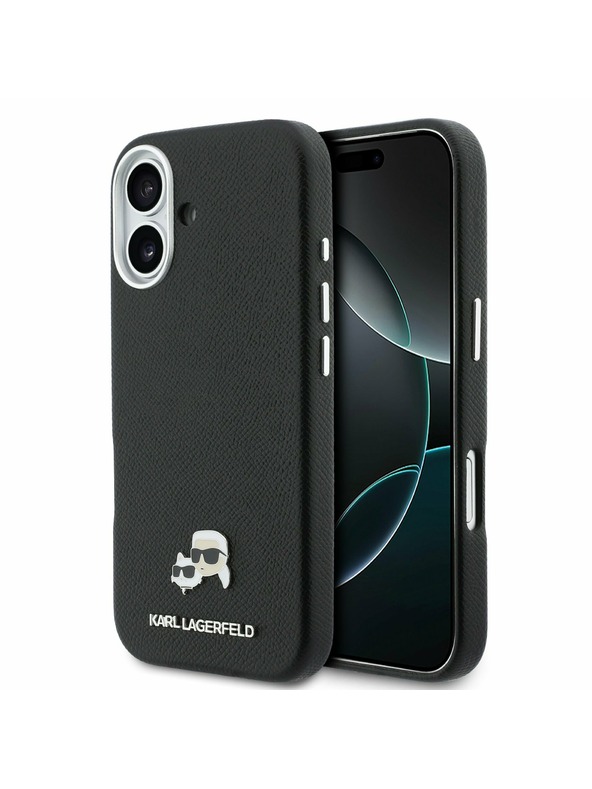 Karl Lagerfeld Karl Lagerfeld PU Karl and Choupette Heads Pins MagSafe Zadný Kryt pre iPhone 17 Black