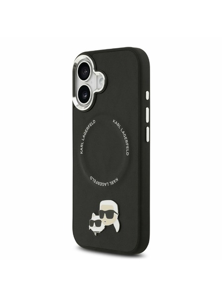 Karl Lagerfeld Karl Lagerfeld PU Karl and Choupette Heads Pins MagSafe Zadný Kryt pre iPhone 17 Black