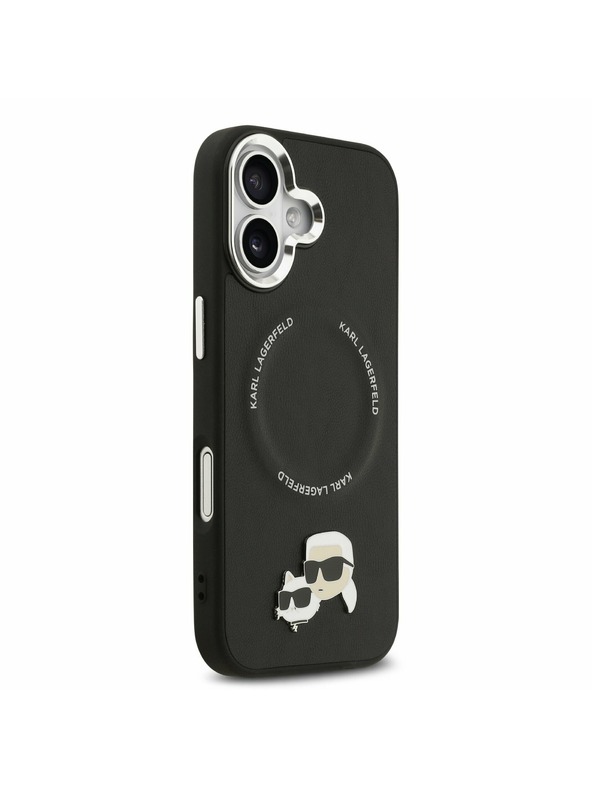 Karl Lagerfeld Karl Lagerfeld PU Karl and Choupette Heads Pins MagSafe Zadný Kryt pre iPhone 17 Black