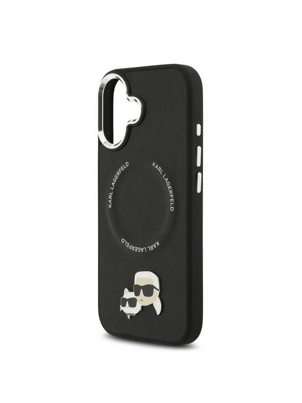 Karl Lagerfeld Karl Lagerfeld PU Karl and Choupette Heads Pins MagSafe Zadný Kryt pre iPhone 17 Black