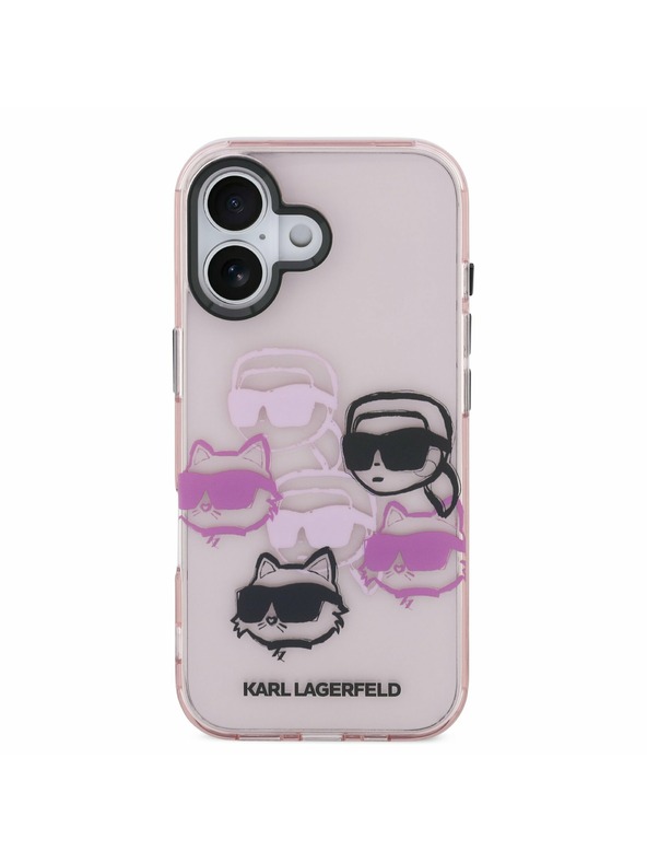 Karl Lagerfeld Karl Lagerfeld IML Multi K&CH Heads Zadný Kryt pre iPhone 17 Pink