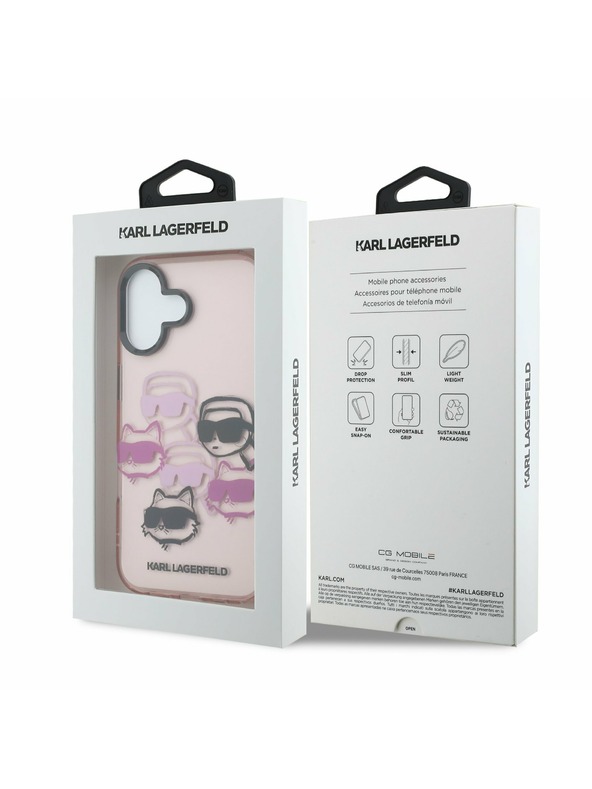 Karl Lagerfeld Karl Lagerfeld IML Multi K&CH Heads Zadný Kryt pre iPhone 17 Pink