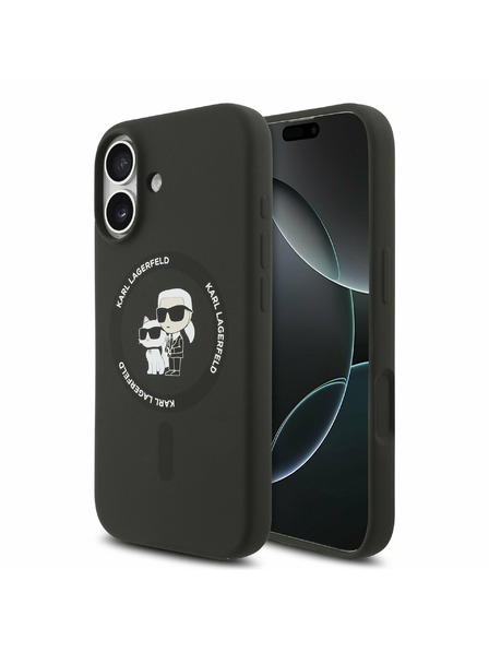 Karl Lagerfeld Karl Lagerfeld Liquid Silicone Karl and Choupette MagSafe Zadný Kryt pre iPhone 17 Black