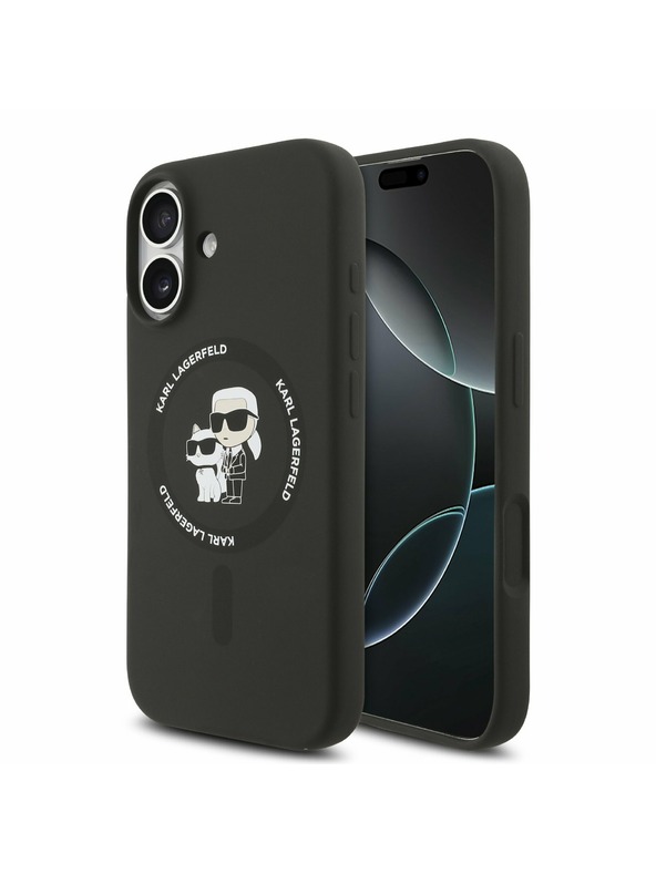 Karl Lagerfeld Karl Lagerfeld Liquid Silicone Karl and Choupette MagSafe Zadný Kryt pre iPhone 17 Black