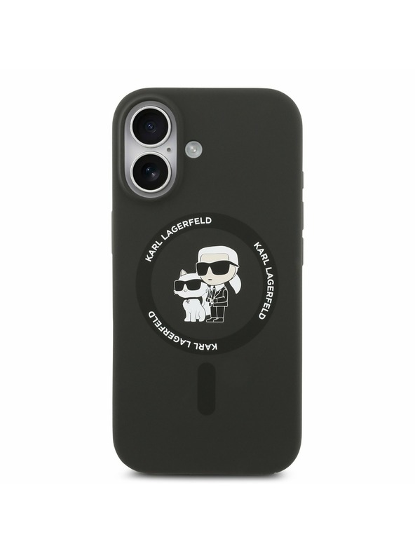 Karl Lagerfeld Karl Lagerfeld Liquid Silicone Karl and Choupette MagSafe Zadný Kryt pre iPhone 17 Black