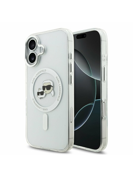 Karl Lagerfeld Karl Lagerfeld IML K&CH Heads Metal Frame MagSafe Zadný Kryt pre iPhone 17 Transparent