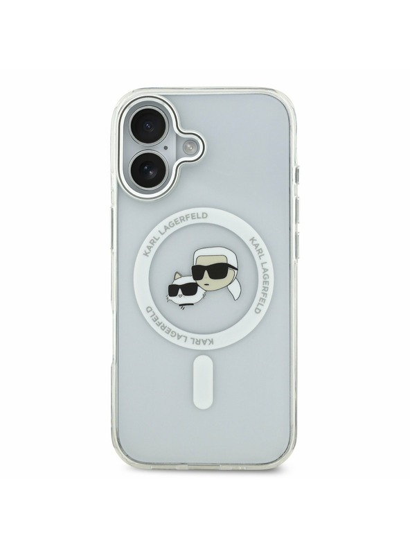 Karl Lagerfeld Karl Lagerfeld IML K&CH Heads Metal Frame MagSafe Zadný Kryt pre iPhone 17 Transparent