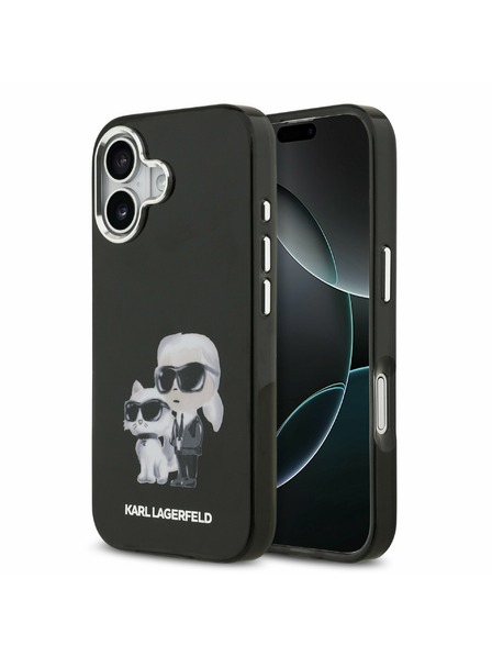 Karl Lagerfeld Karl Lagerfeld IML Aquarelle Karl and Choupette Zadný Kryt pre iPhone 17 Black
