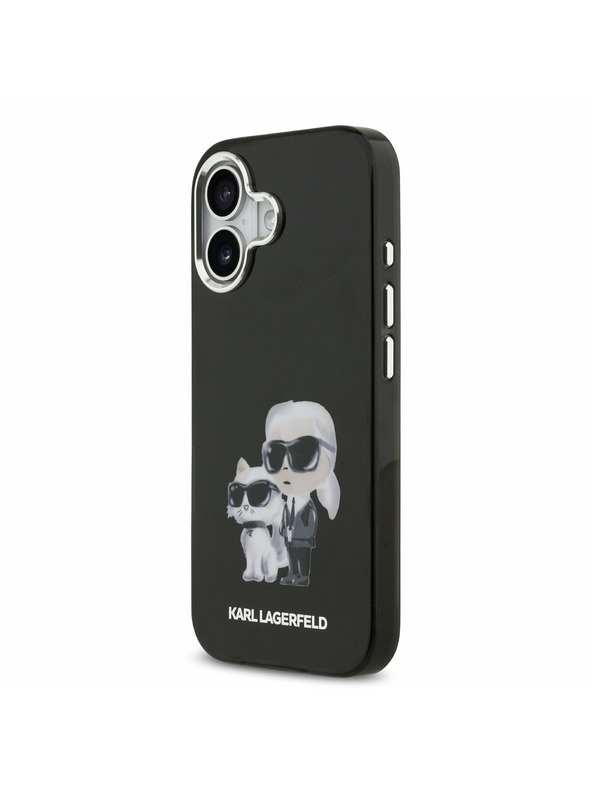 Karl Lagerfeld Karl Lagerfeld IML Aquarelle Karl and Choupette Zadný Kryt pre iPhone 17 Black