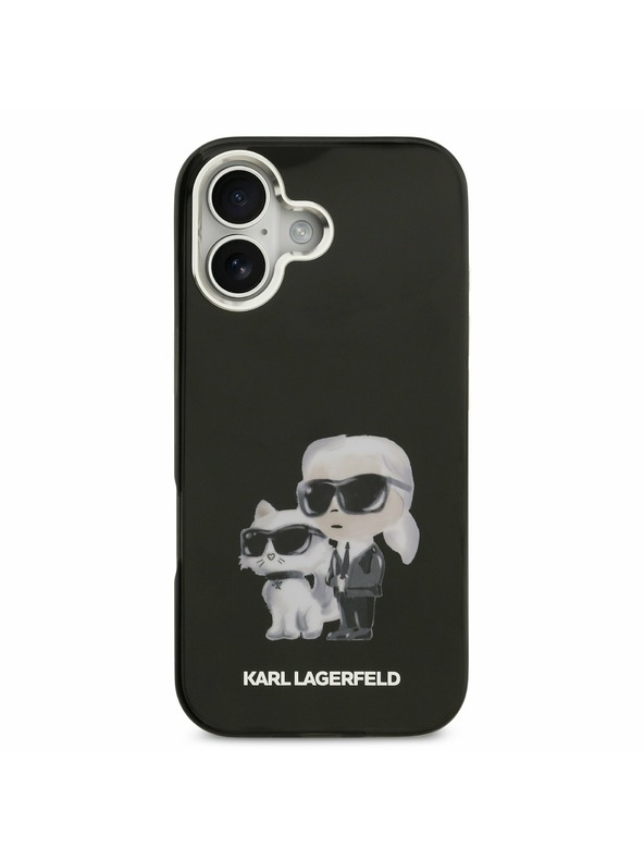 Karl Lagerfeld Karl Lagerfeld IML Aquarelle Karl and Choupette Zadný Kryt pre iPhone 17 Black