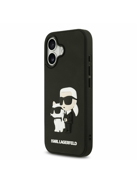 Karl Lagerfeld Karl Lagerfeld 3D Guma Karl and Choupette Zadný Kryt pre iPhone 17 Black