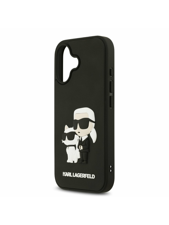 Karl Lagerfeld Karl Lagerfeld 3D Guma Karl and Choupette Zadný Kryt pre iPhone 17 Black