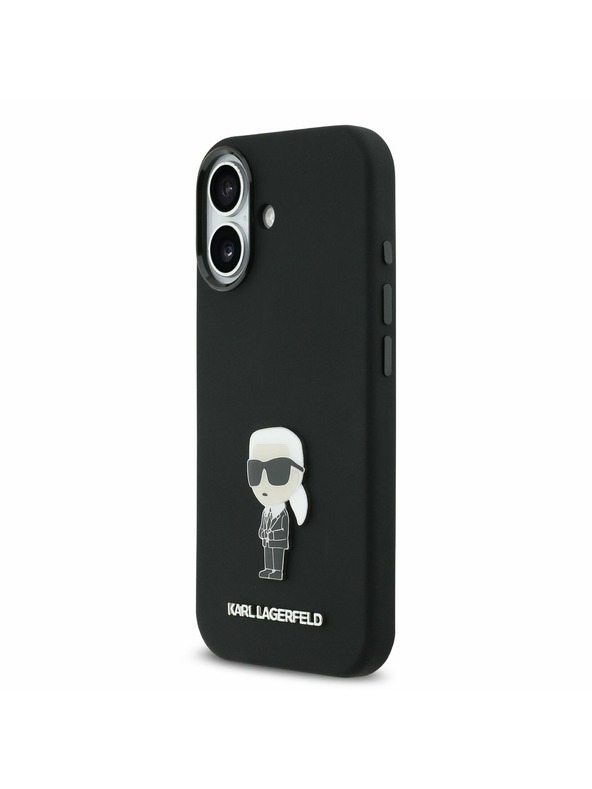 Karl Lagerfeld Karl Lagerfeld Liquid Silicone Metal Ikonik Zadný Kryt pre iPhone 17 Black