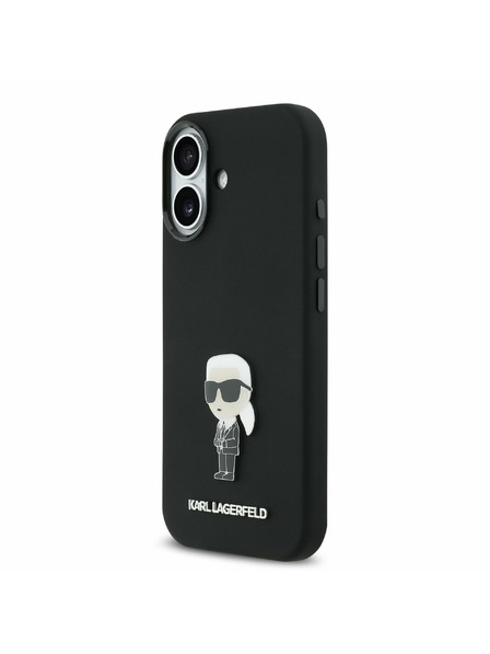 Karl Lagerfeld Karl Lagerfeld Liquid Silicone Metal Ikonik Zadný Kryt pre iPhone 17 Black
