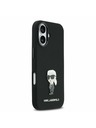 Karl Lagerfeld Karl Lagerfeld Liquid Silicone Metal Ikonik Zadný Kryt pre iPhone 17 Black