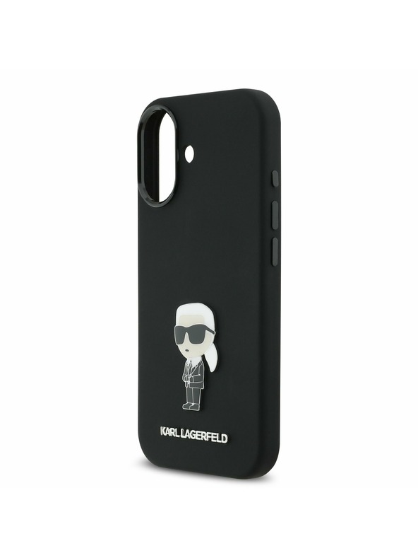 Karl Lagerfeld Karl Lagerfeld Liquid Silicone Metal Ikonik Zadný Kryt pre iPhone 17 Black