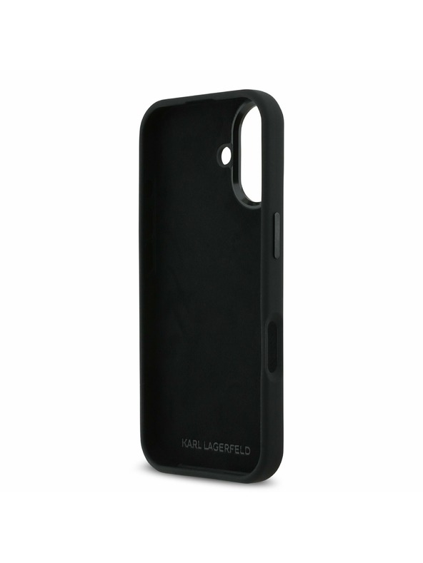 Karl Lagerfeld Karl Lagerfeld Liquid Silicone Metal Ikonik Zadný Kryt pre iPhone 17 Black