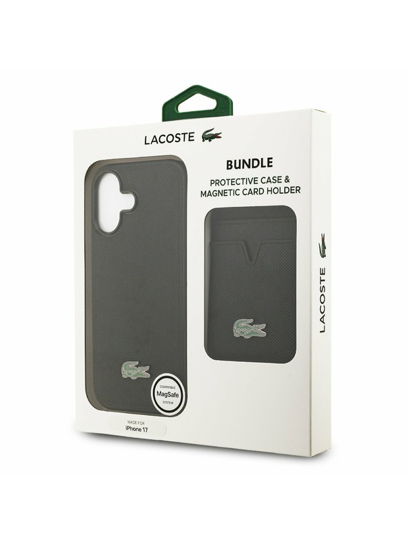 Lacoste Lacoste Iconic Petit Pique MagSafe Zadný Kryt + Peňaženka pre iPhone 17 Black